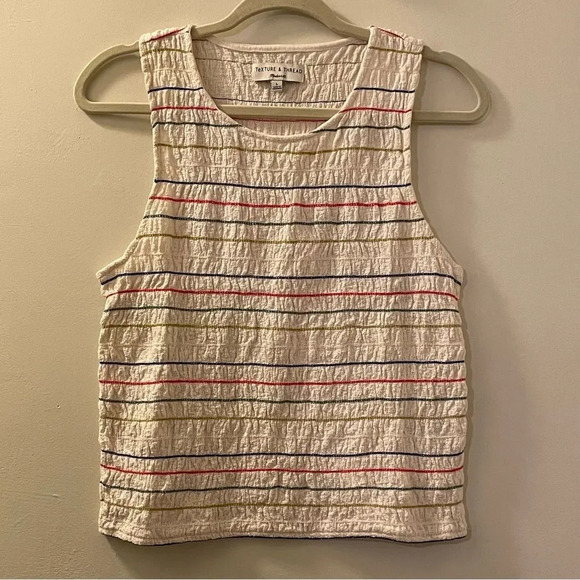 TEXTURE & THREAD by MADEWELL NWOT Rainbow Stitch Smocked Tank Top - Picture 5 of 10